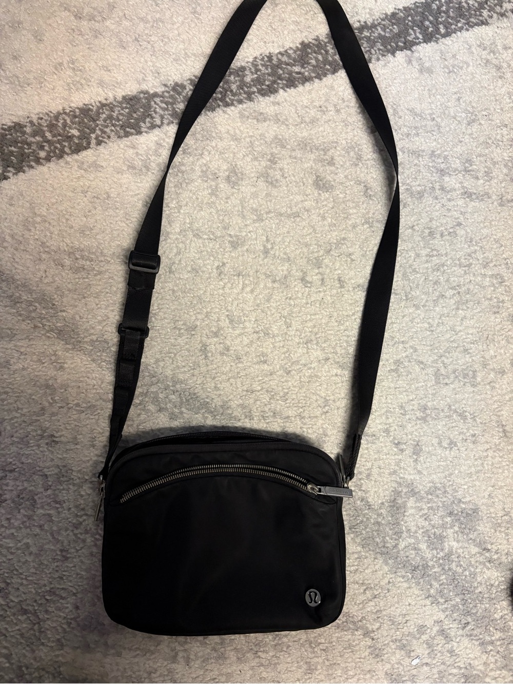 lululemon athletica Black Crossbody Sling with Front Zip Pocket